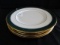 5 Plates Lenox Classics Collection/Edition Fine Bone China Ornate Green/Gilded Trim