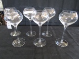 6 Orrefors Vintage Clear Wine Hook Pattern Crystal Glasses