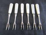 6 Crab/Lobster Forks w/ Mother of Pearl Handles 