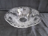 Viking New Martinsville Glass Crystal Meadow Wreath Footed Console Bowl