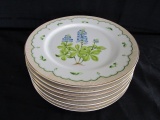 Texas Blue Bonnet Pattern 7 Plates Gilded Rim