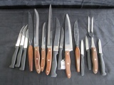 Cutlery Lot - Stainless Steel Carving Knives, Bread Knives, Meat Fork, Etc.