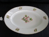 Large Haviland & Co. Limoges Oval Platter Gilded Trim, Thistle Motif