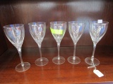 5 Lenox Crystal Glass Wine Glasses