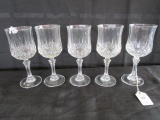 5 Diamond Cut Port Glasses 6 1/2