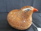 Sitting Ceramic Finch Bird Dish w/ Lid