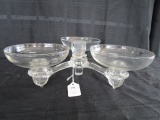 3 Saucer Votive Candle Holder Glass Décor