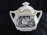 Real English Ironstone W.M. Adams & Sons English Minuet Sugar w/ Lid