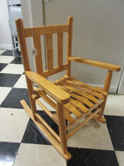 Natural Finish Child's Slat Rocking Chair