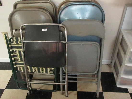 Lot - Misc. Metal Folding Chairs