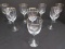 8 Noritake Crystal Troy Pattern Gold Rim Wine Stem Glasses Hand Blown