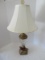 Classic French Style Urn Form Table Lamp w/ Crystal Diamond Pattern Font