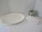 Lot - Ceramic Signature Collection Fruit Relief Pattern Platter w/ Wire Hanger