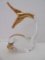 Whimsical Art Glass Whale Figurine w/ Gold Accents