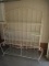Custom Made Wrought Iron Étagère Scroll Work Design, Glass Shelves & Painted White Finish
