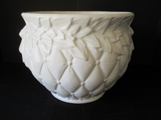 Vintage McCoy Pottery Jardinière Quilted Diamond & Foliage Berry Design