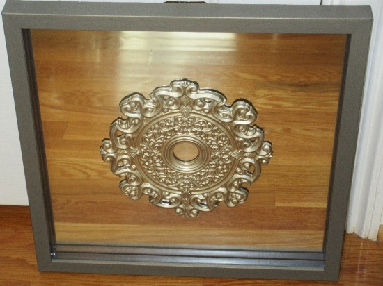 Transitional Contemporary Shadow Box Framed Wall Mirror