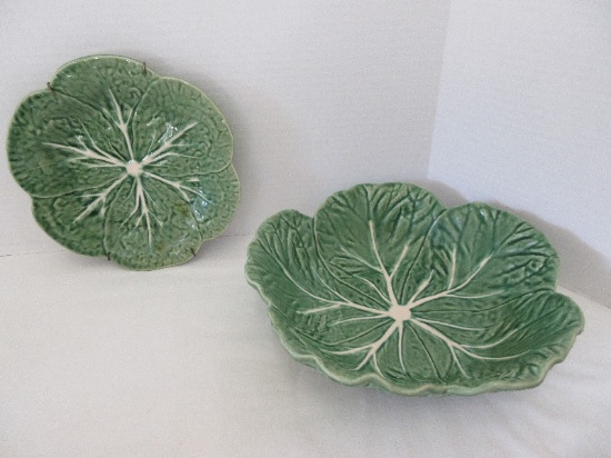 Majolica Style Cabbage Leaves Pattern Bowl by Bordallo Pinheiro