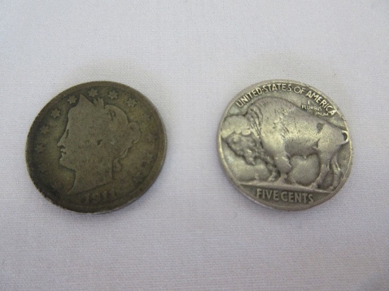 Lot - 1911 Liberty Head "V" Nickel Metal Composition 75% Copper 25% Nickel 5 Grams Coin