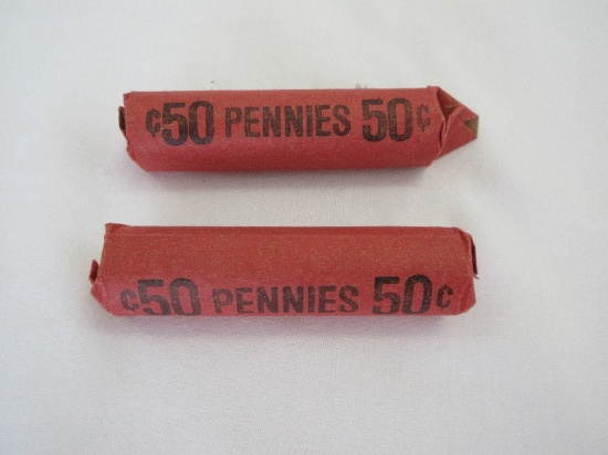 Two 50 Cent Wheat Penny Coin Rolls