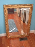 Carolina Mirror Co. Heavily Adorned Scrolled Foliate Framed Beveled Mirror