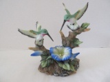 Jeffery, Scott Co. Inc. Bisque Hummingbirds & Morning Glory Figurine