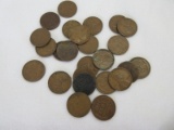 Lot - 25 Lincoln Wheat Penny Coins 1930's-1950's