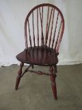 Windsor Style Cherry Arched Contoured Back Chair w/ Ring Turned Legs