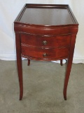 Mahogany End Table w/ Single Drawer & Gallery Top on Sabre Legs