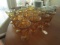 Amber Glass 16 Water Goblets, Twist Motif on Pontil Base