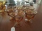 Amber Glass 8 Sherbets, Twist Motif on Pontil base
