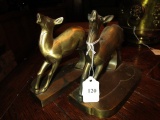 Pair - Brass Deer Bookends by Frankart Inc.