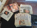 Vintage Newspaper/Magazine Lot - Life/Eye Clinton Impeached, Brush/Gore Race, Etc.