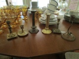 6 Brass Candle Holders Various Sizes