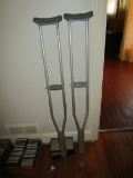 Pair - Medical Metal Crutches Adjustable Length