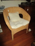 Wicker Arch Back Chair Curved Arms