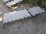Grey Metal Frame Fabric Seat/Back Adjustable Pool/Lounge Chair