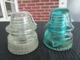 H.G.Co. Pat May 2, 1893 Candle Snuffers, Blue Glass Petticoat & Hemmingray-T9 Clear Glass