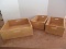 Lot - 3 Wooden Dovetailed Contoured Corner Handled Boxes