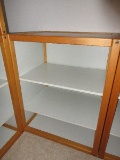 Floetotte Furniture Stackable Furniture White Laminate Bookcase w/ Wood Trim
