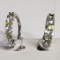 Silver Peridot Gemstone Earrings