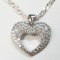 Silver Cubic Zirconia Heart Shape w/ 16