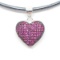 Sterling Silver Pink Heart Shaped Pendant w/ Cord Necklace