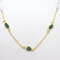 Gold Plated Sterling Silver Natural Emerald 10cts. Necklace