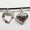 Sterling Silver 2 Heart Pendant Necklace