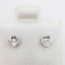 14K White Gold Heart Shaped Cz w/ 10K Backings Earrings