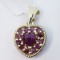 Gold Plated Silver Reversible Heart Shaped Ruby & Sapphire Pendant