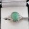 Silver Emerald White Topaz Ring