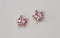 14K Yellow Gold Pink Cubic Zirconia Earrings