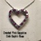 Silver Created Pink Sapphire Cubic Zirconia Heart Pendant on Chain